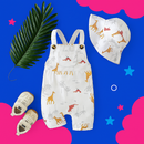 Macacão Infantil Verão Sem Mangas + Chapéu